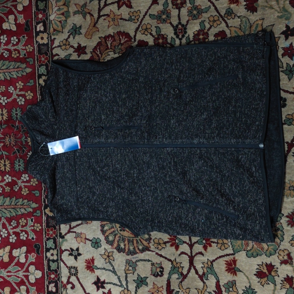 Gray black Zip-up vest
